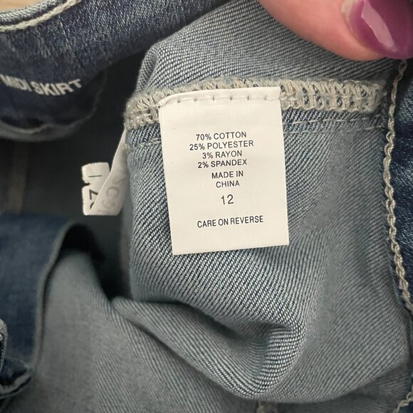 NWT Women's Size 12 NY & Co. High Waist Midi Jean Skirt w/ Button Front - Picture 8 of 8